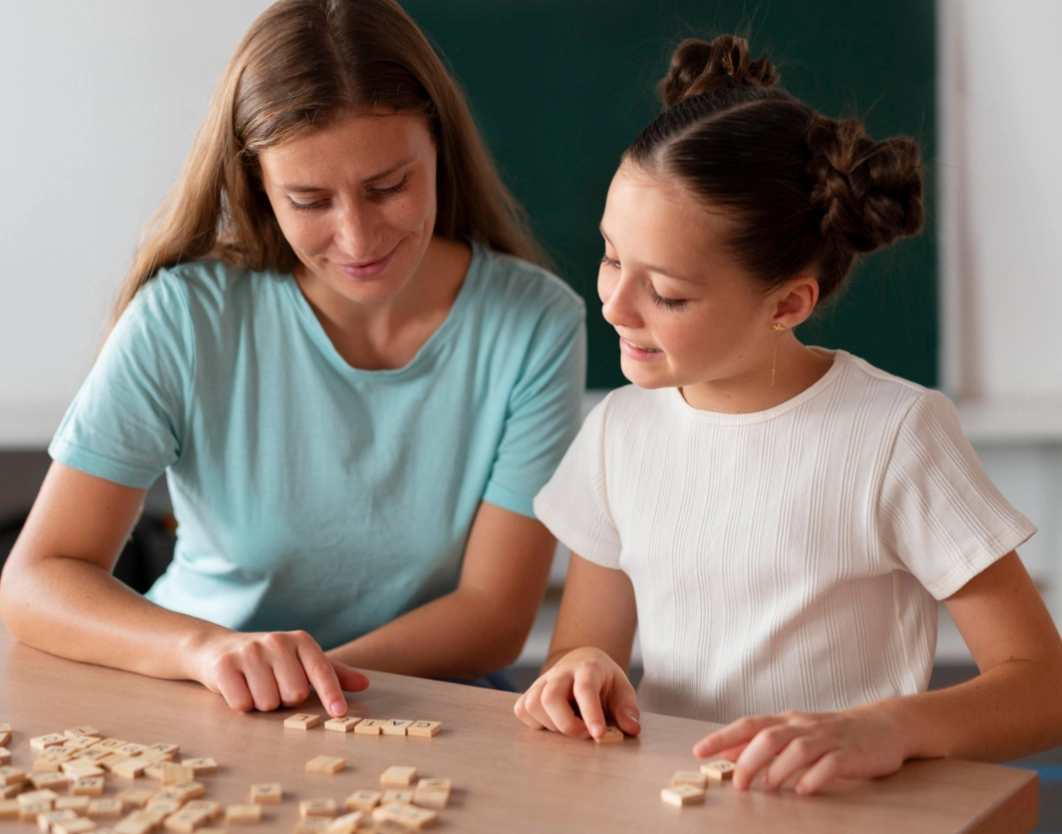 Patient in speech therapy session